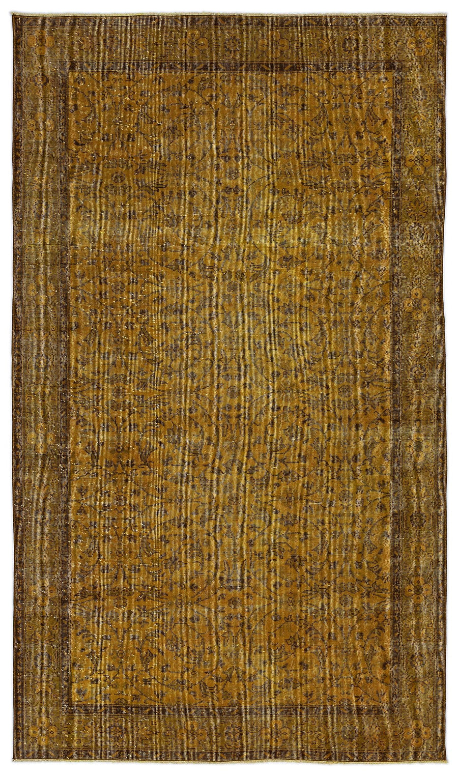 Sarı Bohem Eskitme Yün Halı 167x290