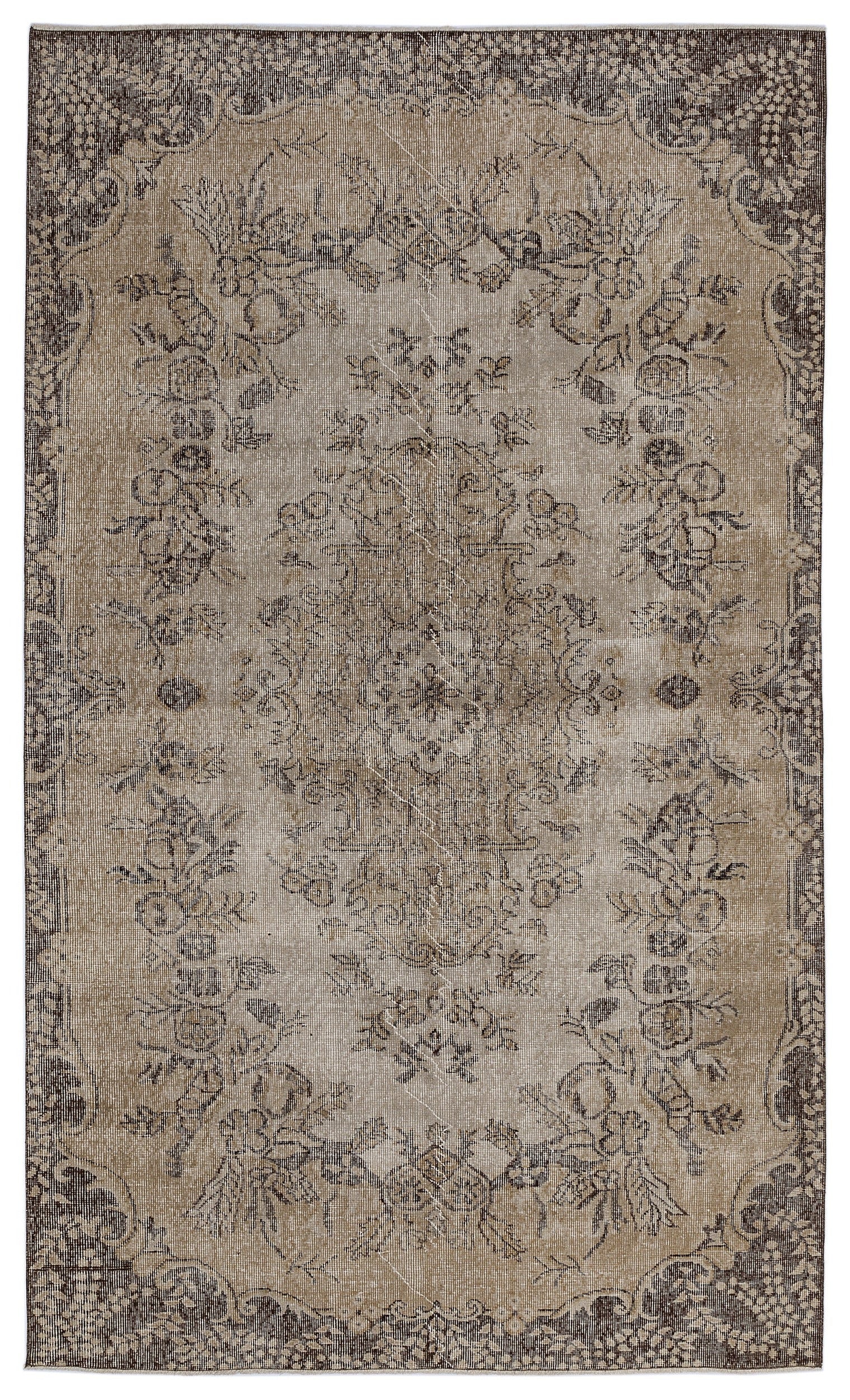 Atina Kahverengi Eskitme Yün El Dokuma Halısı 166 x 281 Apex Unique