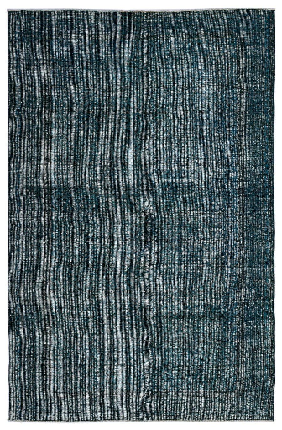 Beyaz Lacivert Eskitme Modern Yün Halı 177x276