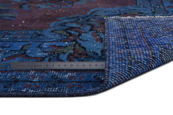 Bordo Lacivert Anadolu Bohem Eskitme Yün Halı 181x288 - Özel Seri