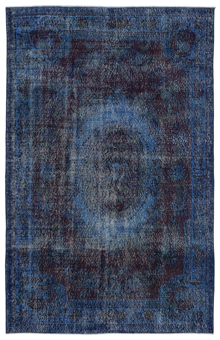 Bordo Lacivert Anadolu Bohem Eskitme Yün Halı 181x288 - Özel Seri