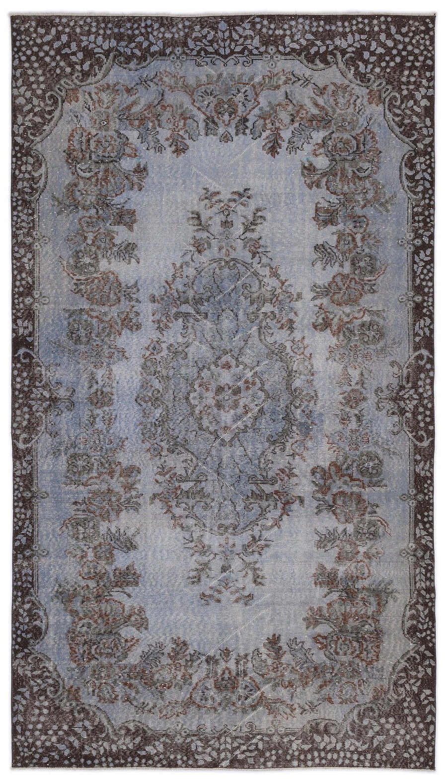 Mavi Anadolu Çiçekli Yün Halı 170x304 - Özel Seri