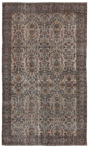 Atina Gri Eskitme Yün El Dokuma Halısı 154 x 275 Apex Unique