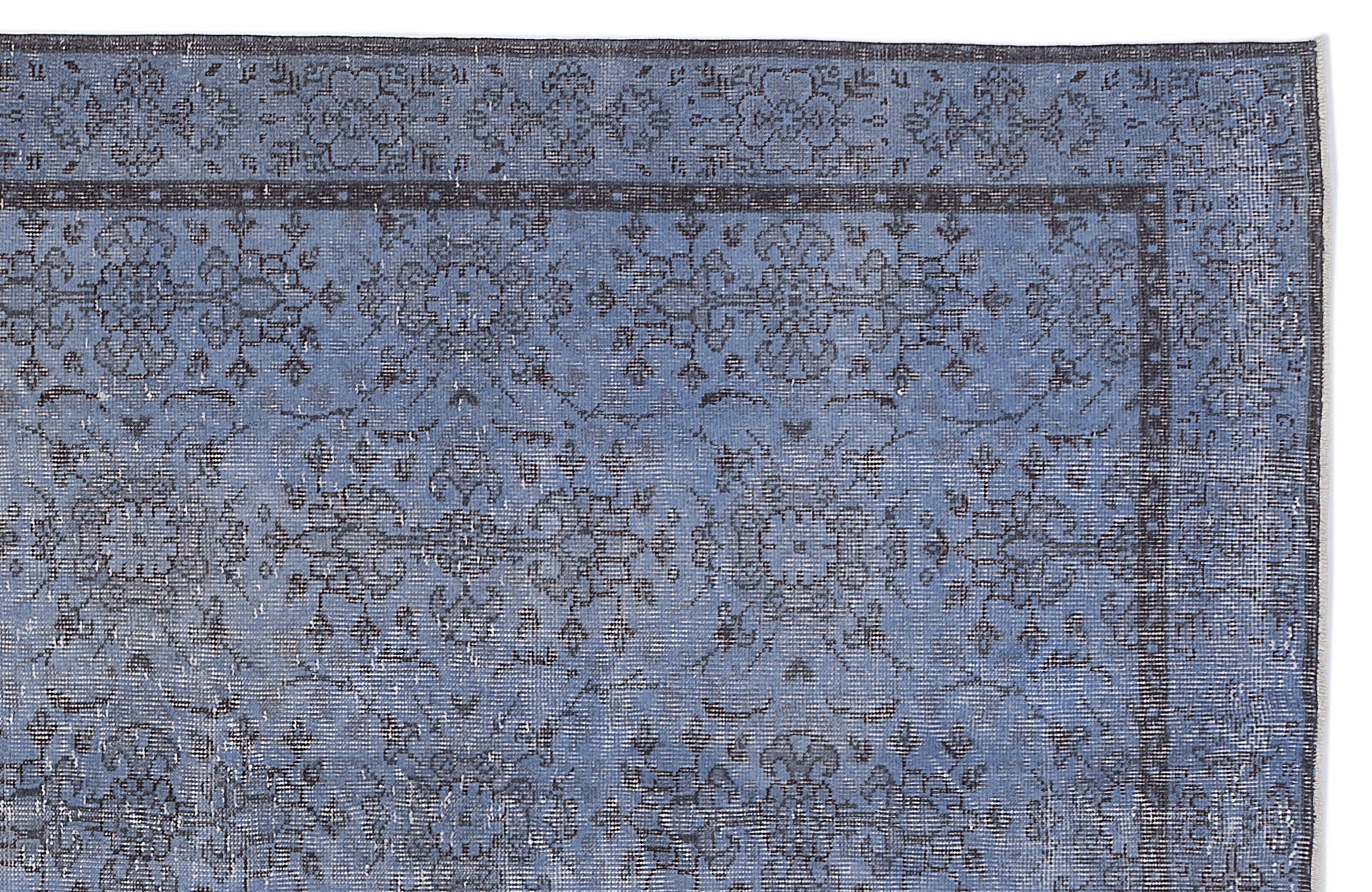 Atina Mavi Eskitme Yün El Dokuma Halısı 168 x 312 Apex Unique