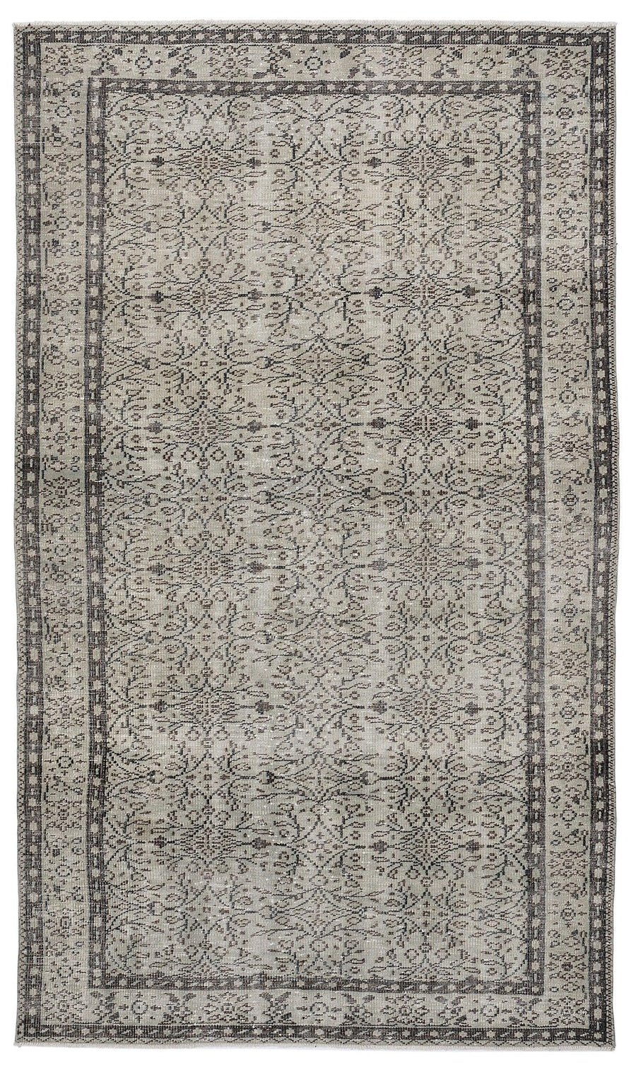 Bej Anadolu Eskitme Geometrik Yün Halı 164x274 - Özel Seri