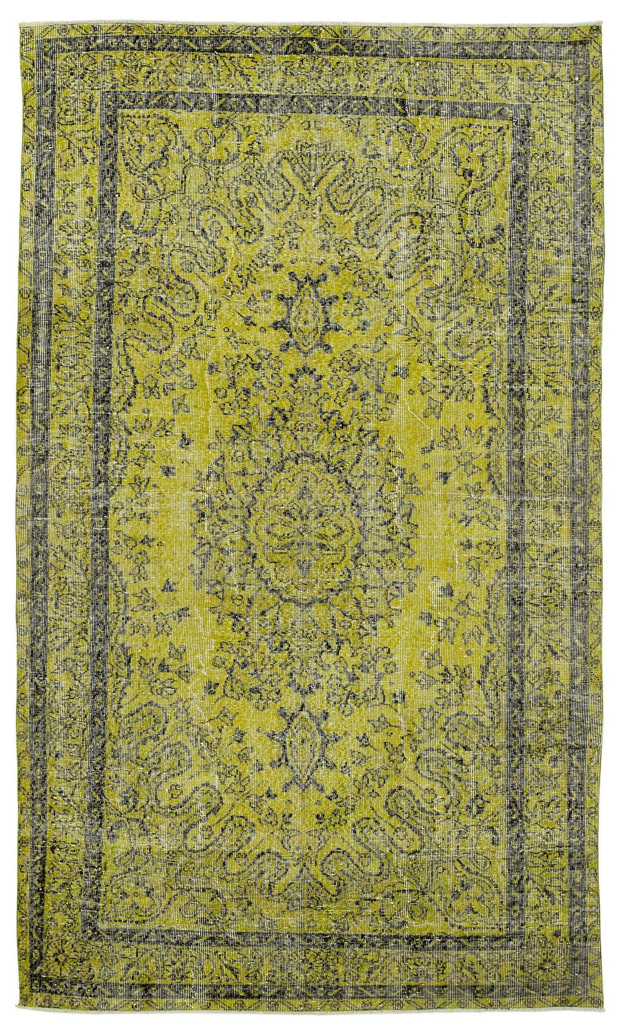 Yeşil Bohem Eskitme Yün Halı 172x293