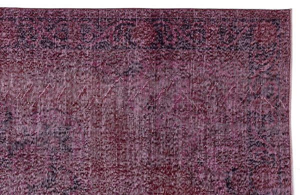 Kırmızı Anadolu Eskitme Geometrik Yün Halı 186x293 - Özel Seri