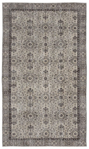 Bej Anadolu Eskitme Geometrik Yün Halı 148x262 - Özel Seri