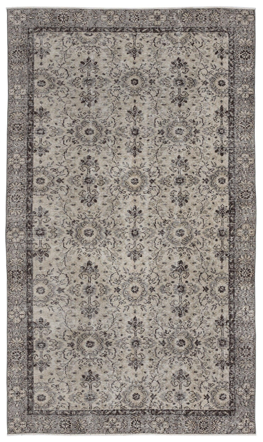 Bej Anadolu Eskitme Geometrik Yün Halı 148x262 - Özel Seri