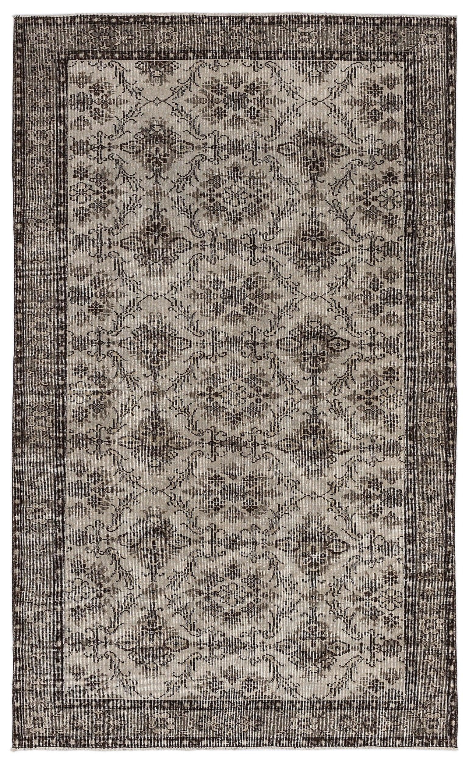 Bej Anadolu Eskitme Geometrik Yün Halı 152x246 - Özel Seri