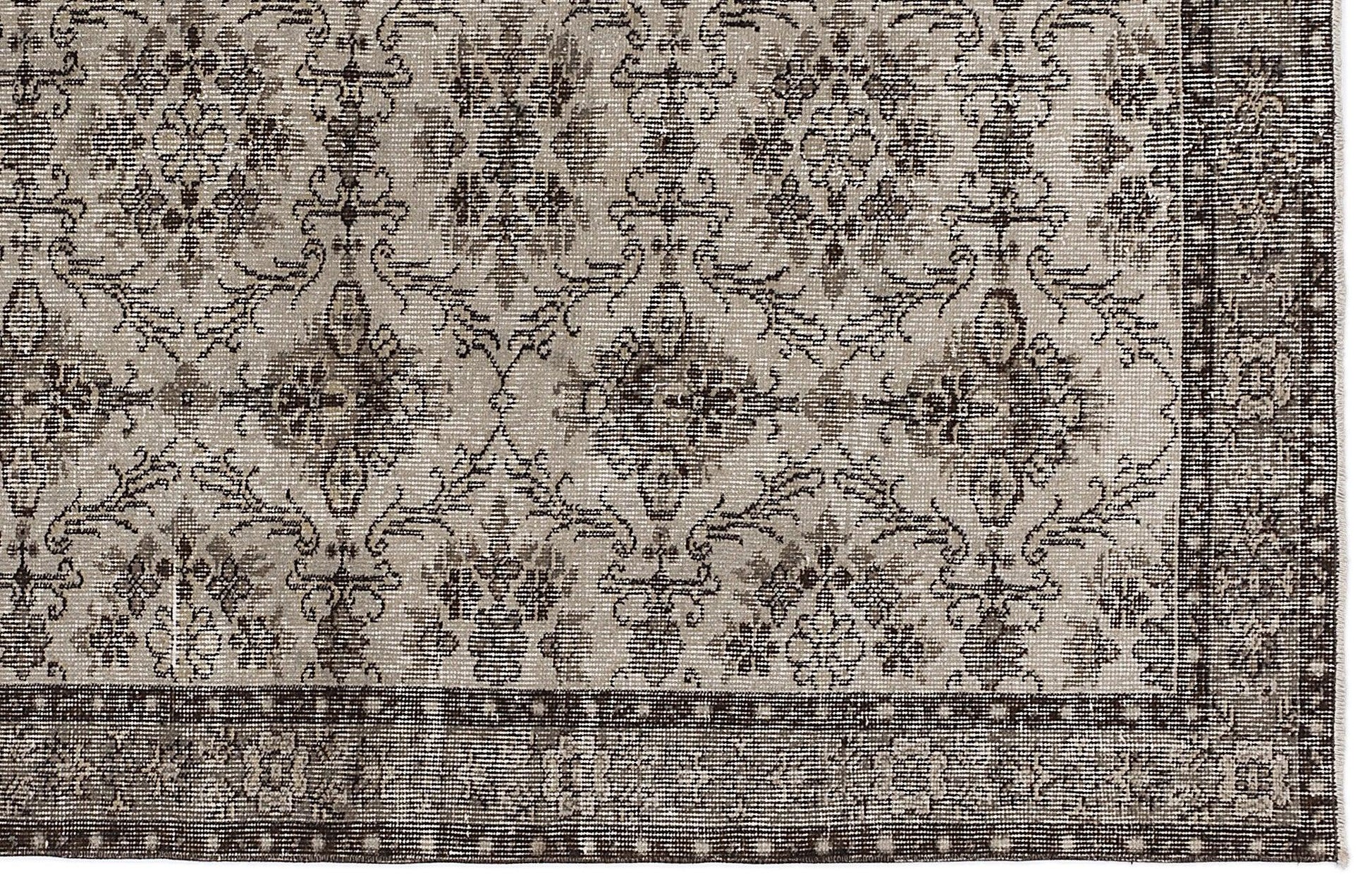 Bej Anadolu Eskitme Geometrik Yün Halı 152x246 - Özel Seri