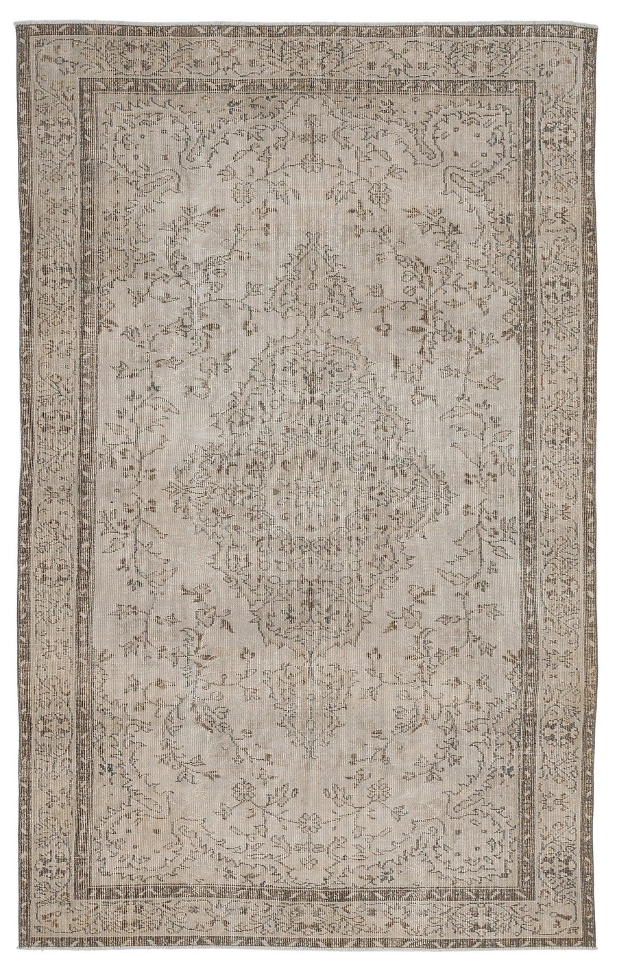 Bej Anadolu Eskitme Geometrik Yün Halı 168x276 - Özel Seri