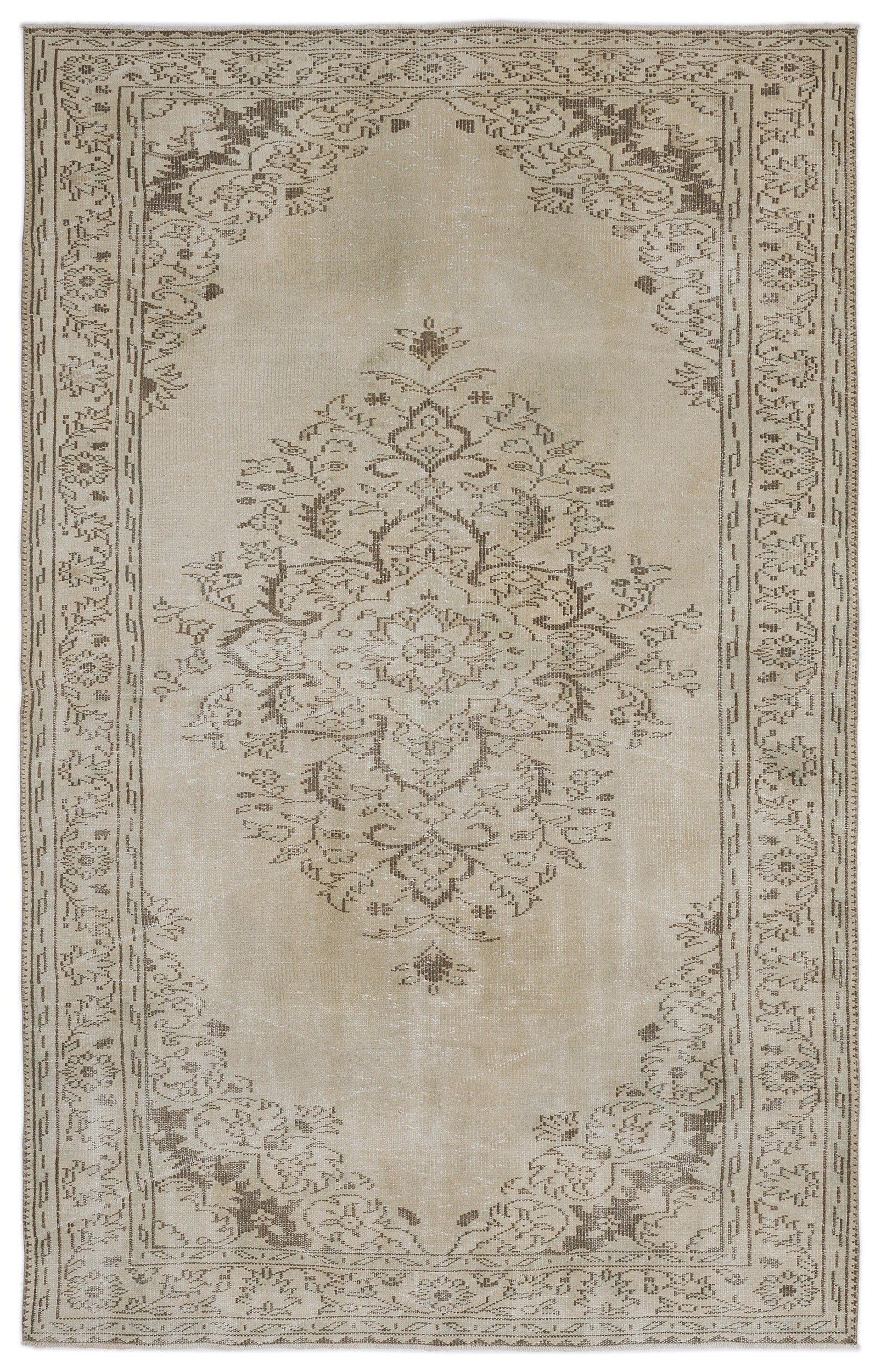 Atina Bej Eskitme Yün El Dokuma Halısı 186 x 291 Apex Unique