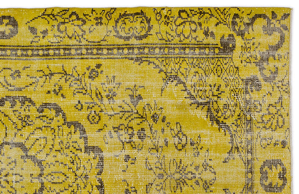 Sarı Bohem Eskitme Yün Halı 164x276