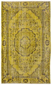 Atina Sarı Eskitme Yün El Dokuma Halısı 164 x 276 Apex Unique