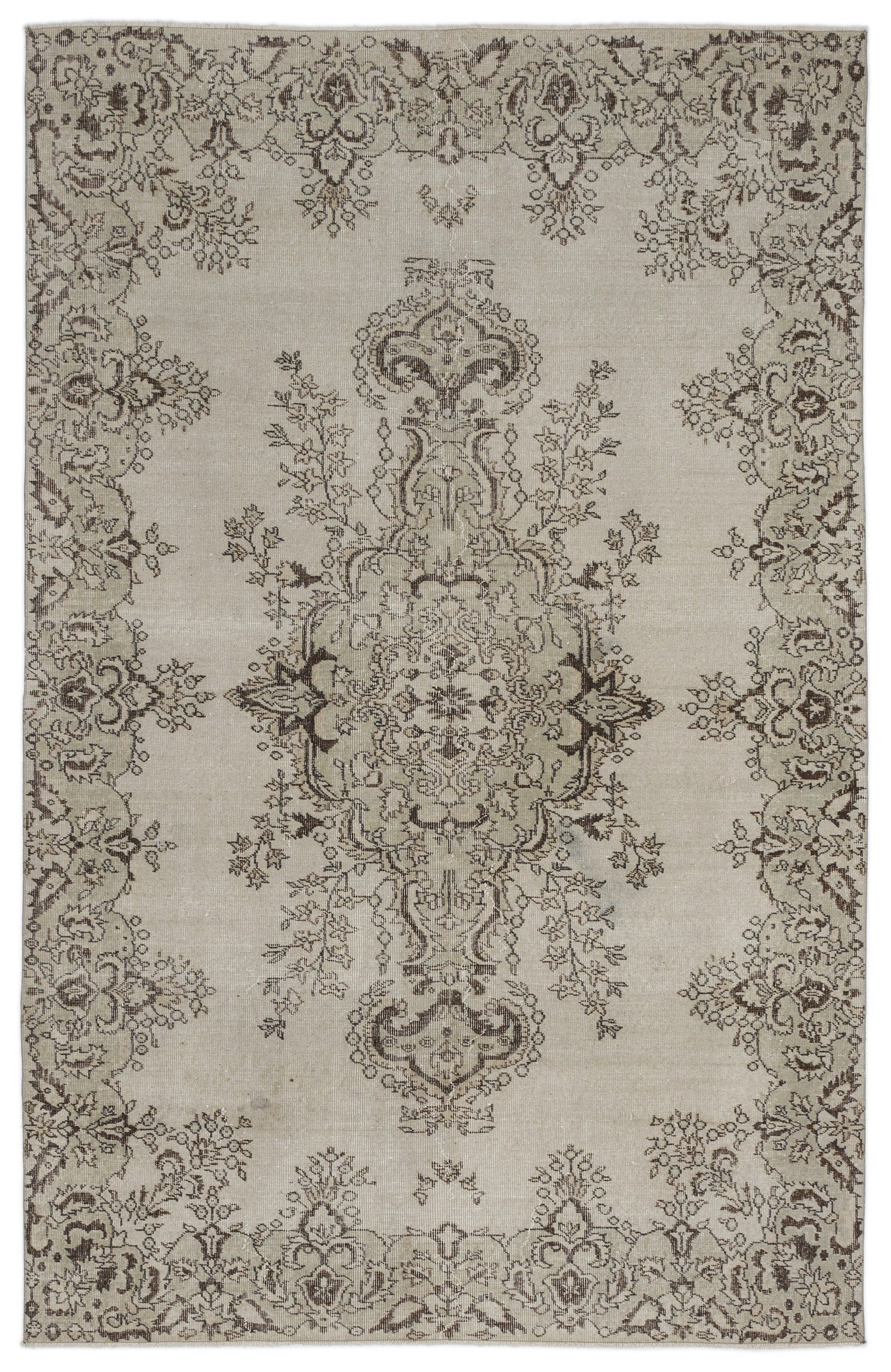 Atina Bej Eskitme Yün El Dokuma Halısı 189 x 296 Apex Unique