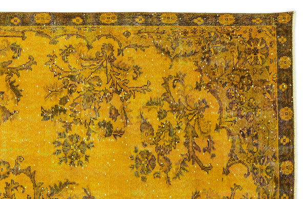 Sarı Bohem Eskitme Yün Halı 208x313