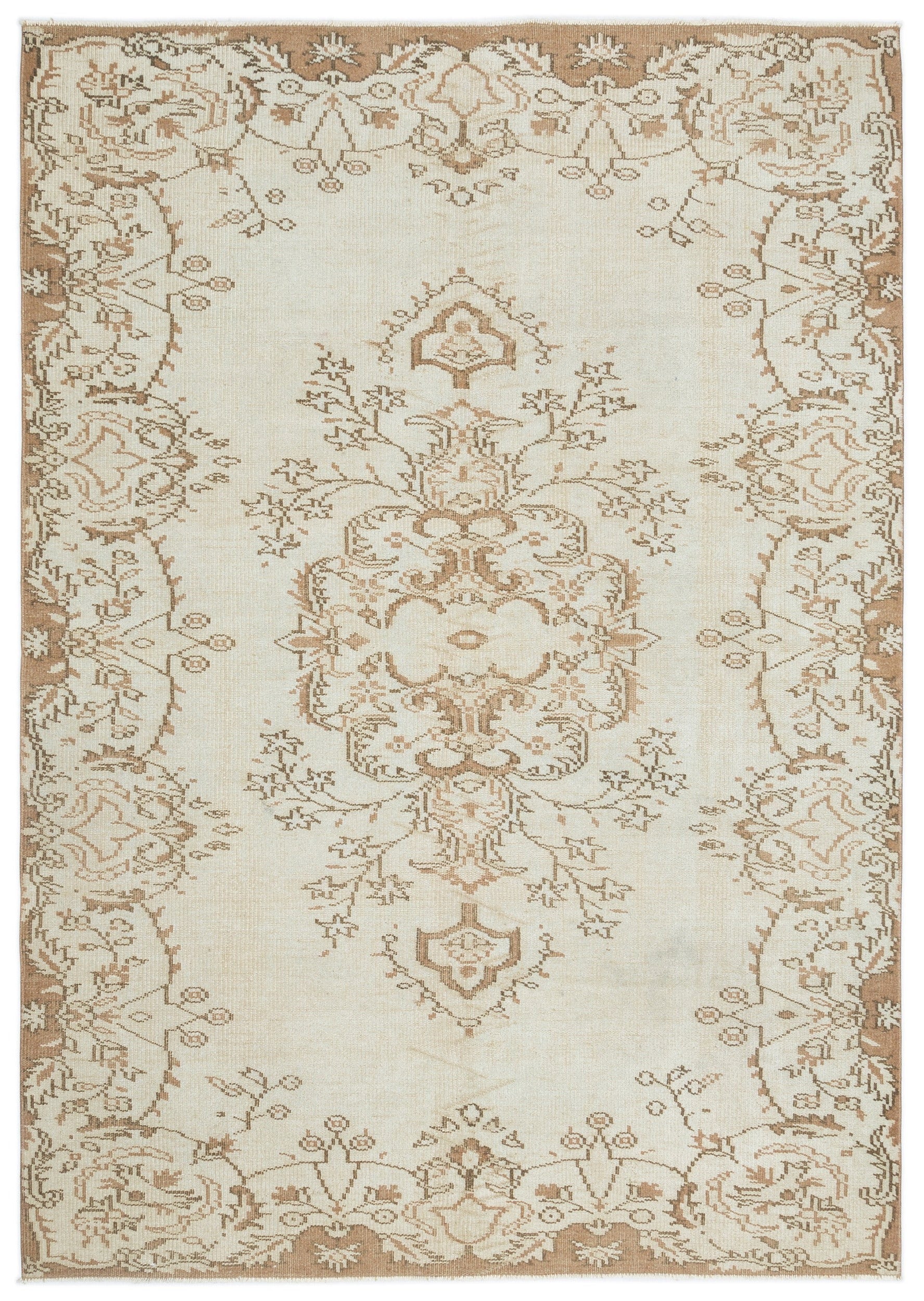 Atina Bej Eskitme Yün El Dokuma Halısı 189 x 270 Apex Unique