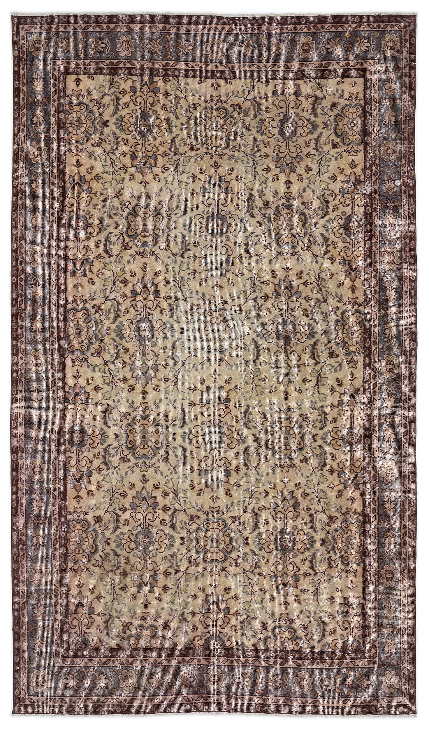 Atina Bej Eskitme Yün El Dokuma Halısı 155 x 273 Apex Unique