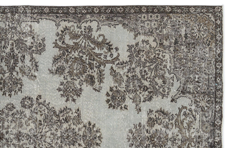 Eskitme Antrasit Gri Halı Madalyon Desenli Yün 166x252 cm – Oturma odası kullanımı