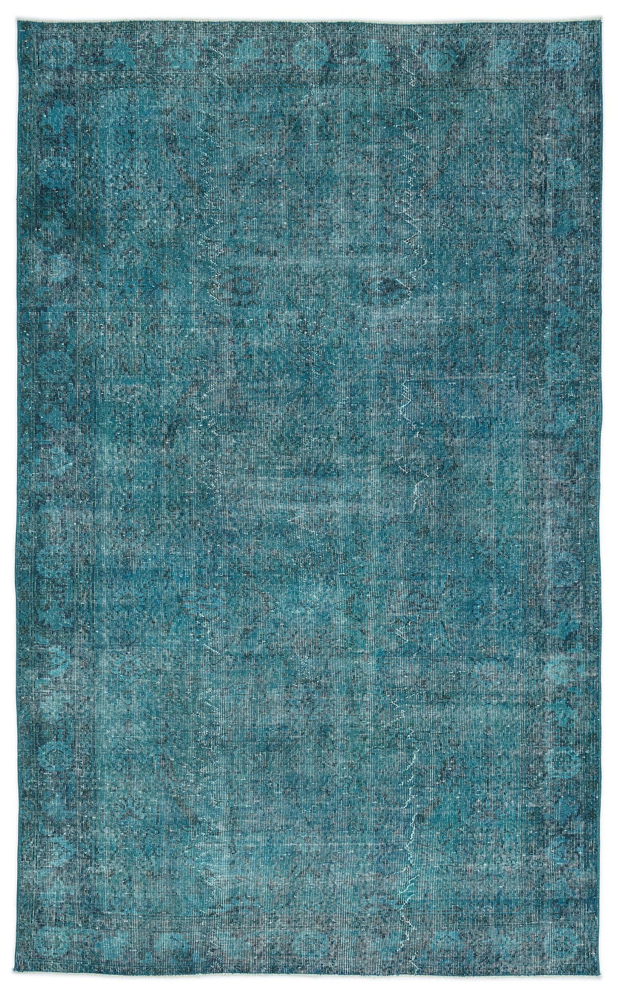 Gri Mavi Bohem Eskitme Yün Halı 181x295