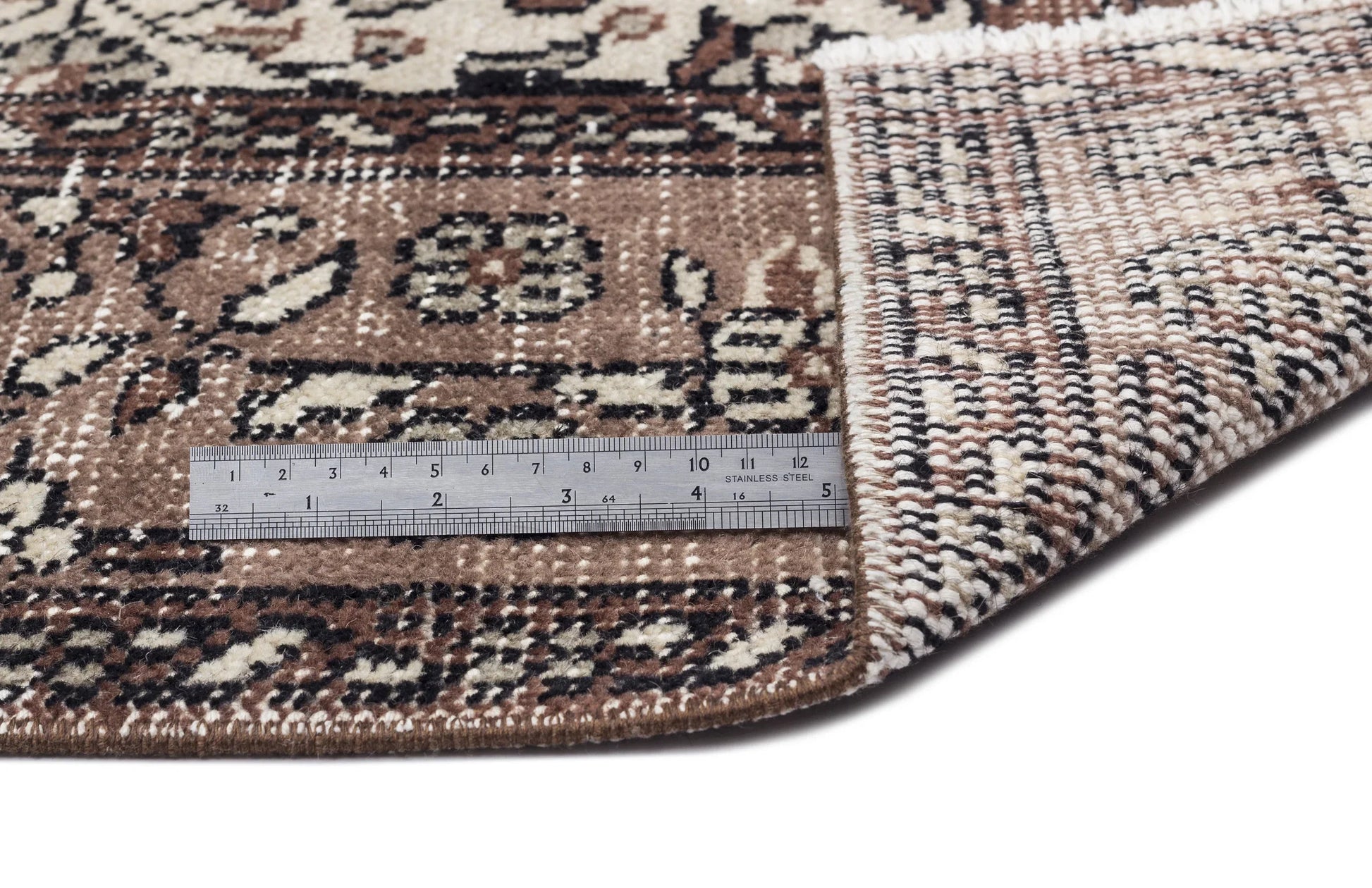 Bej Anadolu Çiçekli Yün Halı 137x260 - Özel Seri