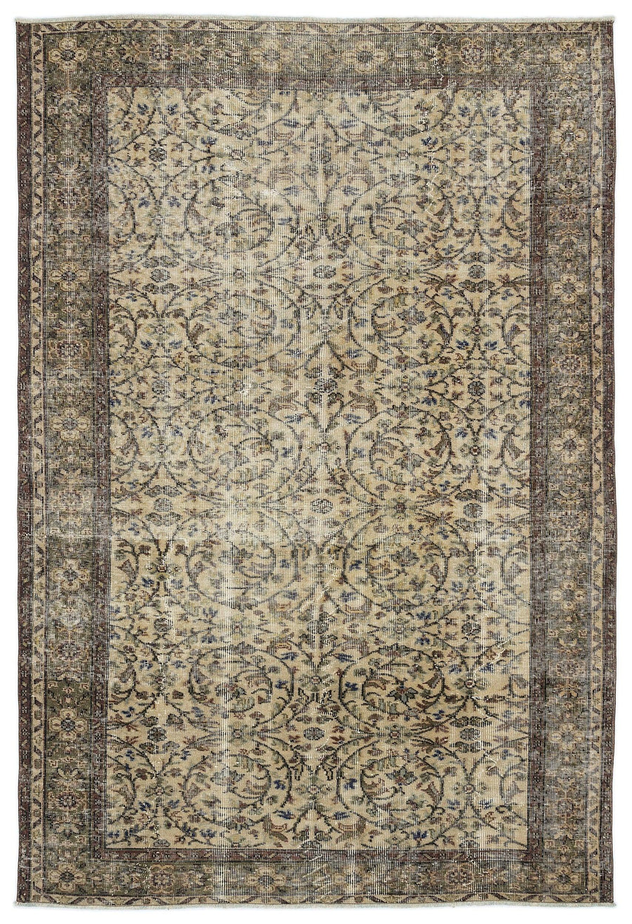 Bej Anadolu Eskitme Klasik Yün Halı 176x258 - Özel Seri
