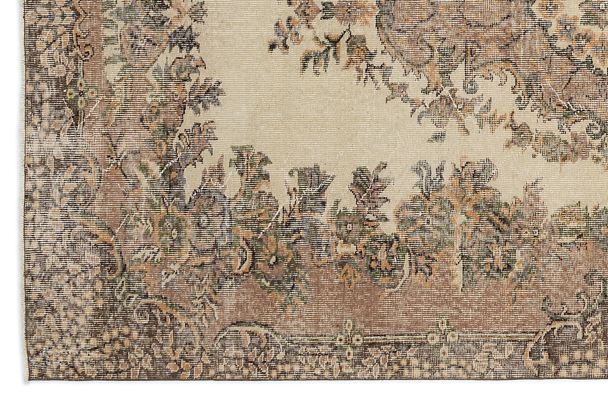 Atina 9615 Kahverengi Eskitme Yün El Dokuma Halısı 180 x 277 Apex Unique