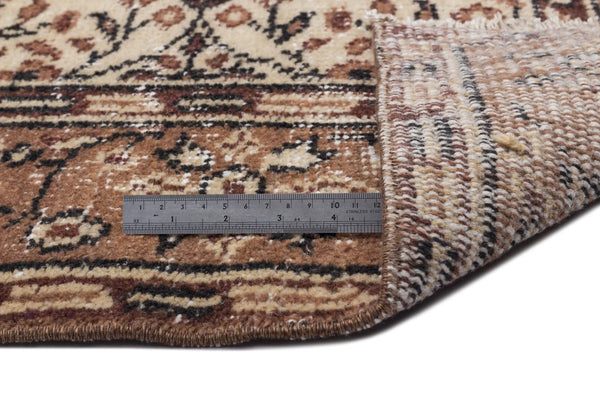 Bej Krem Anadolu Çiçekli Yün Halı 161x271 - Özel Seri