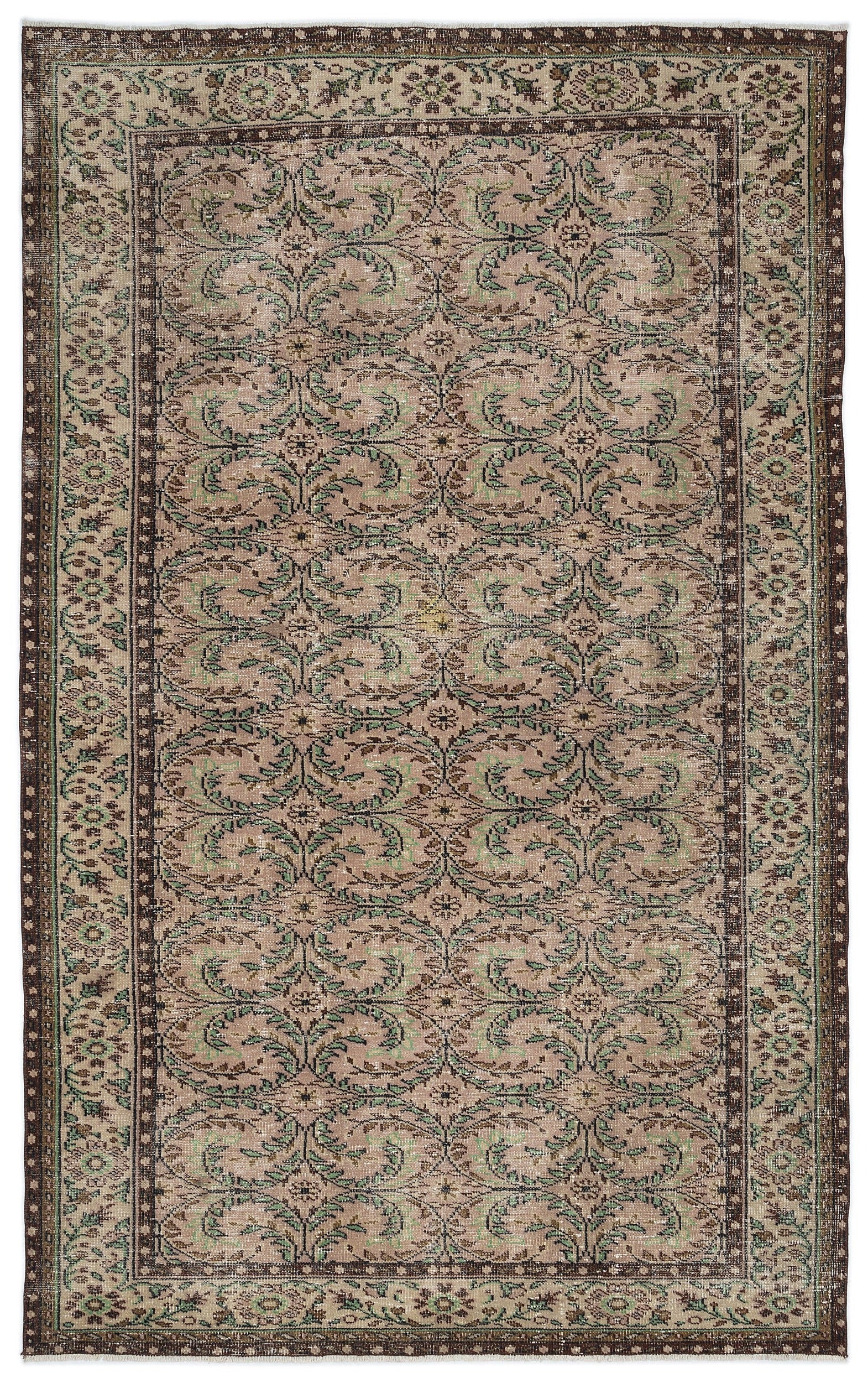 Atina Bej Eskitme Yün El Dokuma Halısı 184 x 297 Apex Unique