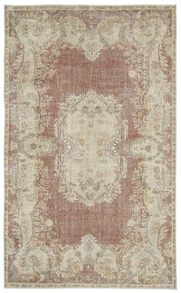 Red Medallion Vintage Turkish Rug, Hand-Knotted Wool 177x288 cm (5'10" x 9'5")