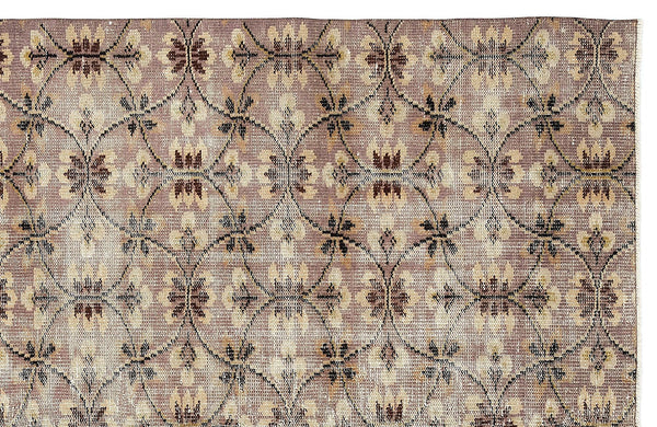Krem Anadolu Eskitme Geometrik Yün Halı 181x293 - Özel Seri