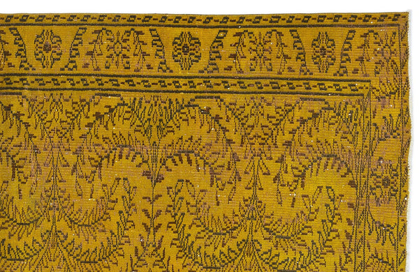 Sarı Bohem Eskitme Yün Halı 180x266