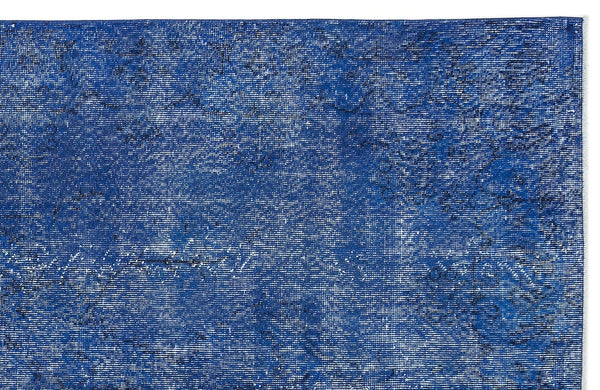 Mavi Anadolu Eskitme Çiçekli Yün Halı 175x305 - Özel Seri