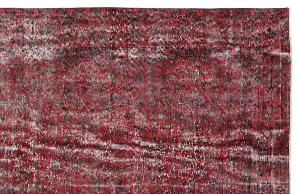 Kırmızı Anadolu Eskitme Geometrik Yün Halı 171x291 - Özel Seri