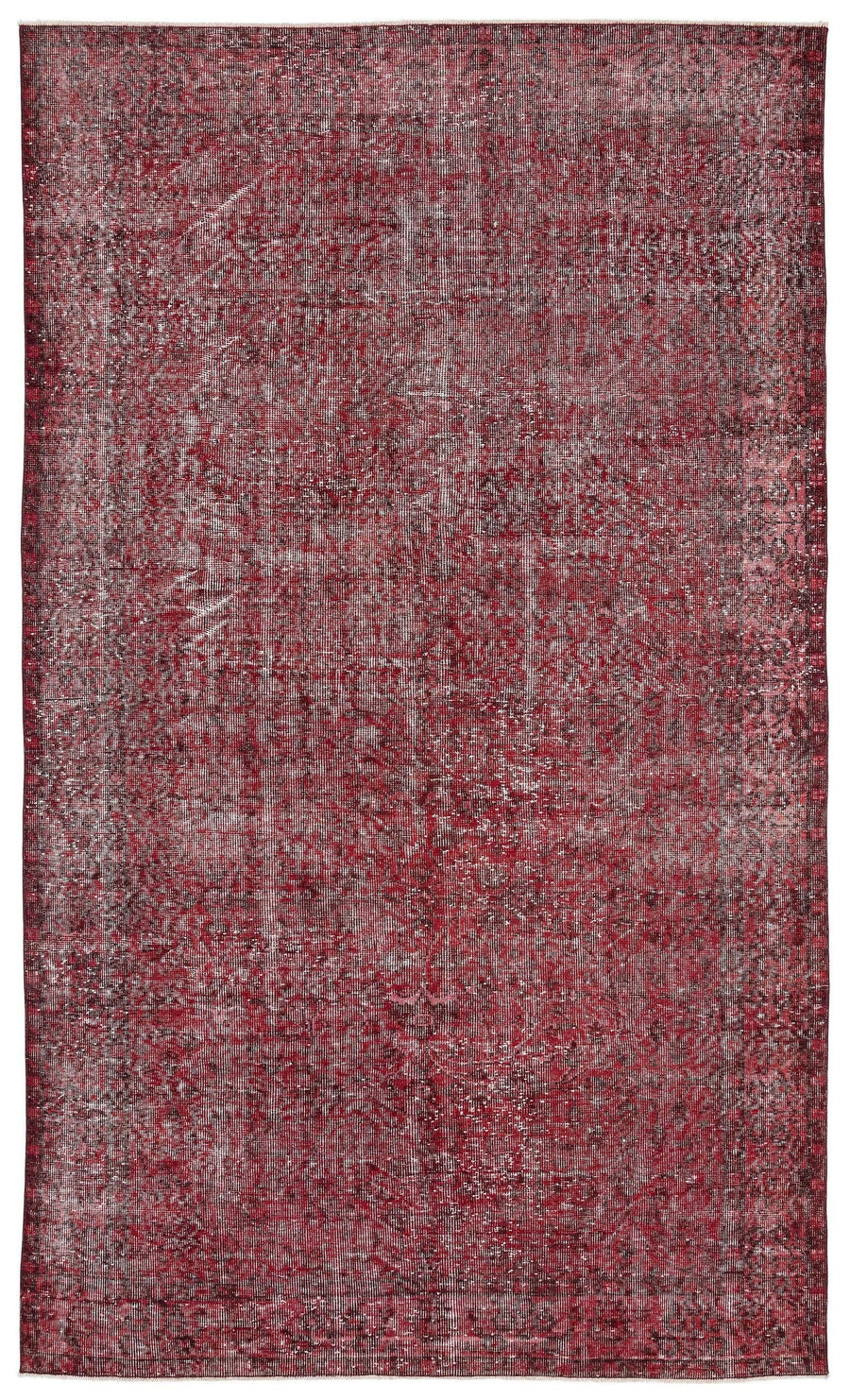Kırmızı Anadolu Eskitme Geometrik Yün Halı 171x291 - Özel Seri