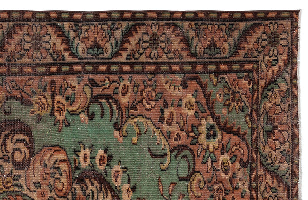 Bej Hardal Anadolu Eskitme Madalyonlu Yün Halı 175x302 - Özel Seri