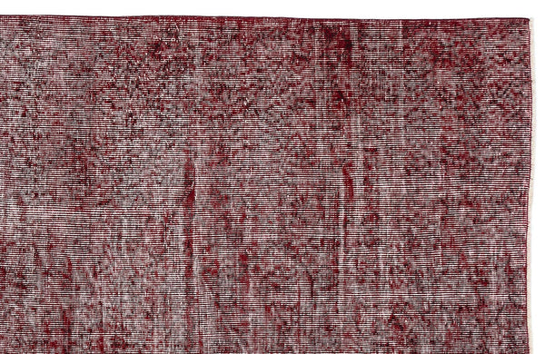 Kırmızı Anadolu Eskitme Geometrik Yün Halı 186x305 - Özel Seri