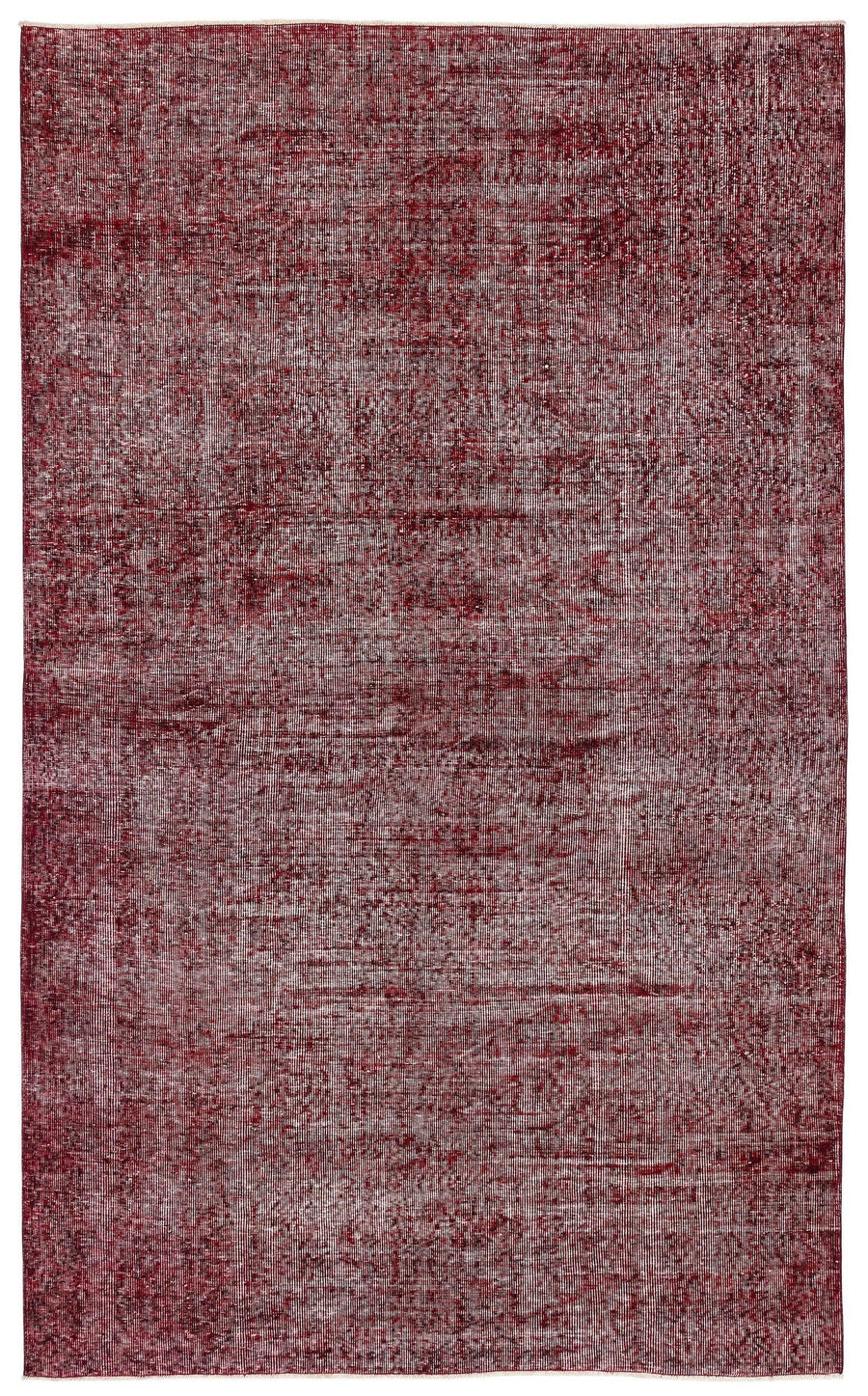 Kırmızı Anadolu Eskitme Geometrik Yün Halı 186x305 - Özel Seri
