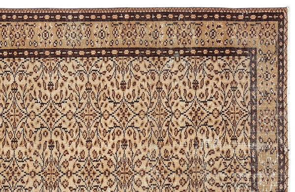 Bej Anadolu Eskitme Geometrik Yün Halı 157x263 - Özel Seri
