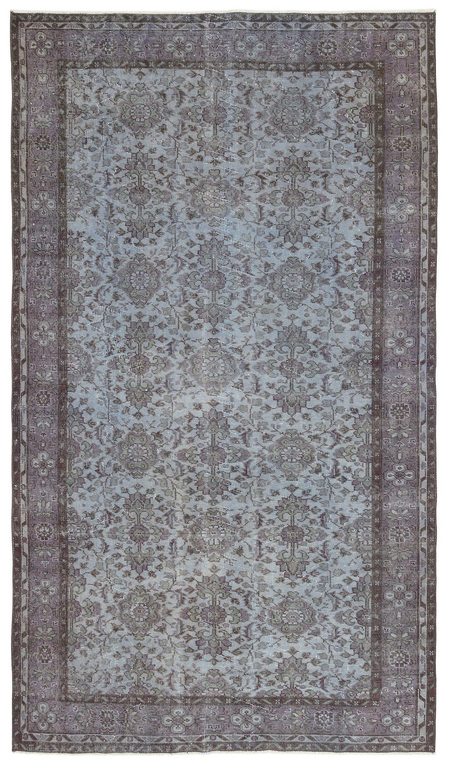 Mavi Anadolu Çiçekli Yün Halı 166x293 - Özel Seri