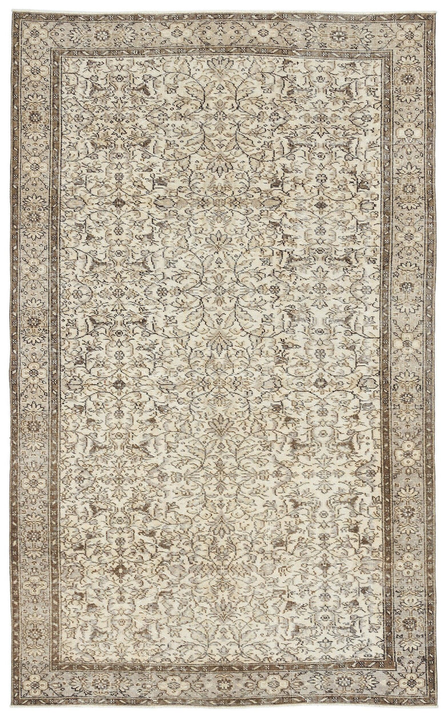 Bej Anadolu Eskitme Klasik Yün Halı 175x283 - Özel Seri