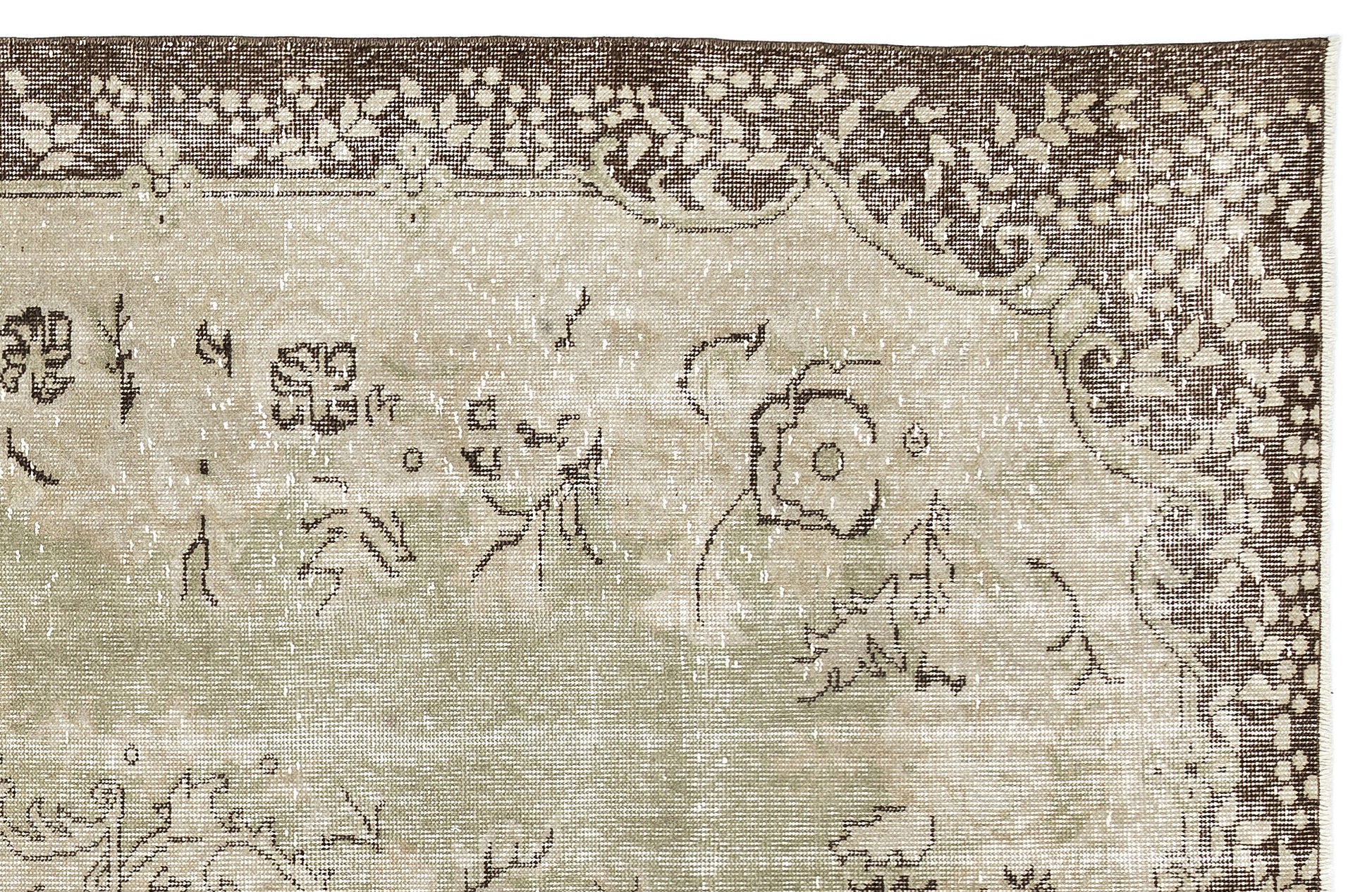 Atina Bej Eskitme Yün El Dokuma Halısı 186 x 306 Apex Unique