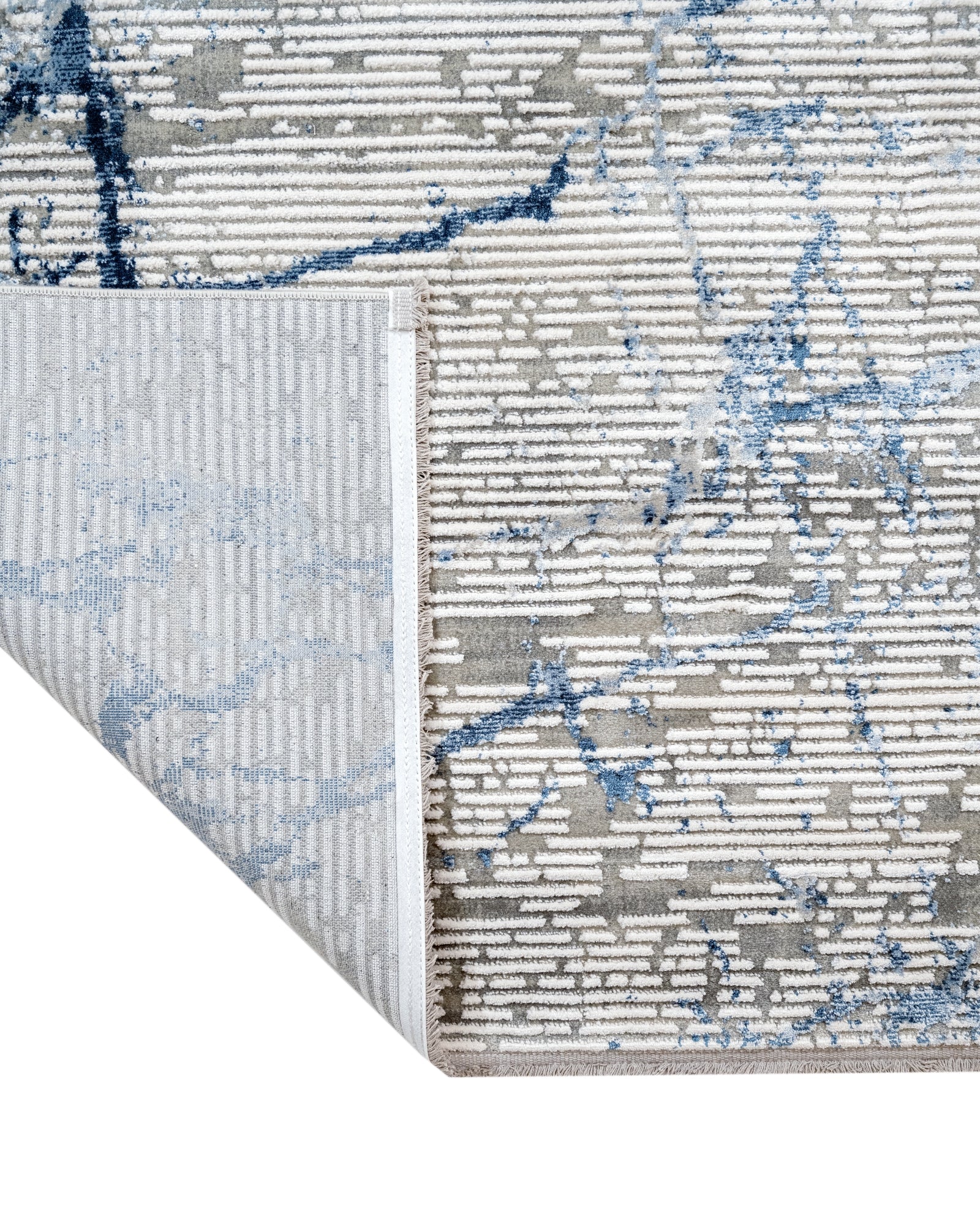 Beyaz Krem Abstract Dokulu Halı - Toz Vermez