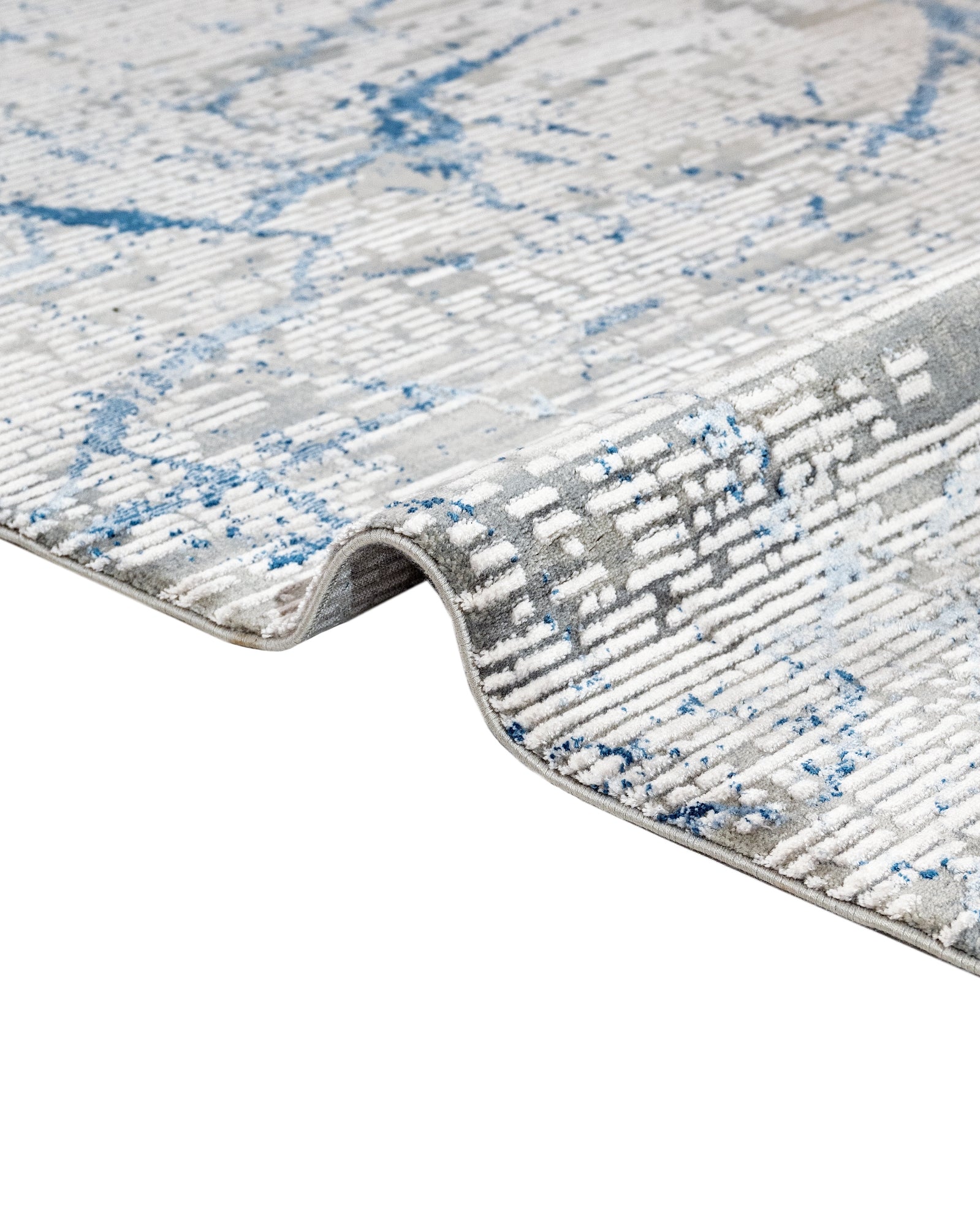 Beyaz Krem Abstract Dokulu Halı - Toz Vermez