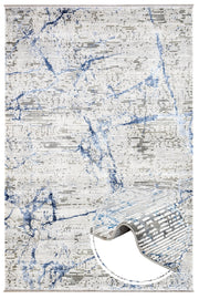 Beyaz Krem Abstract Dokulu Halı - Toz Vermez