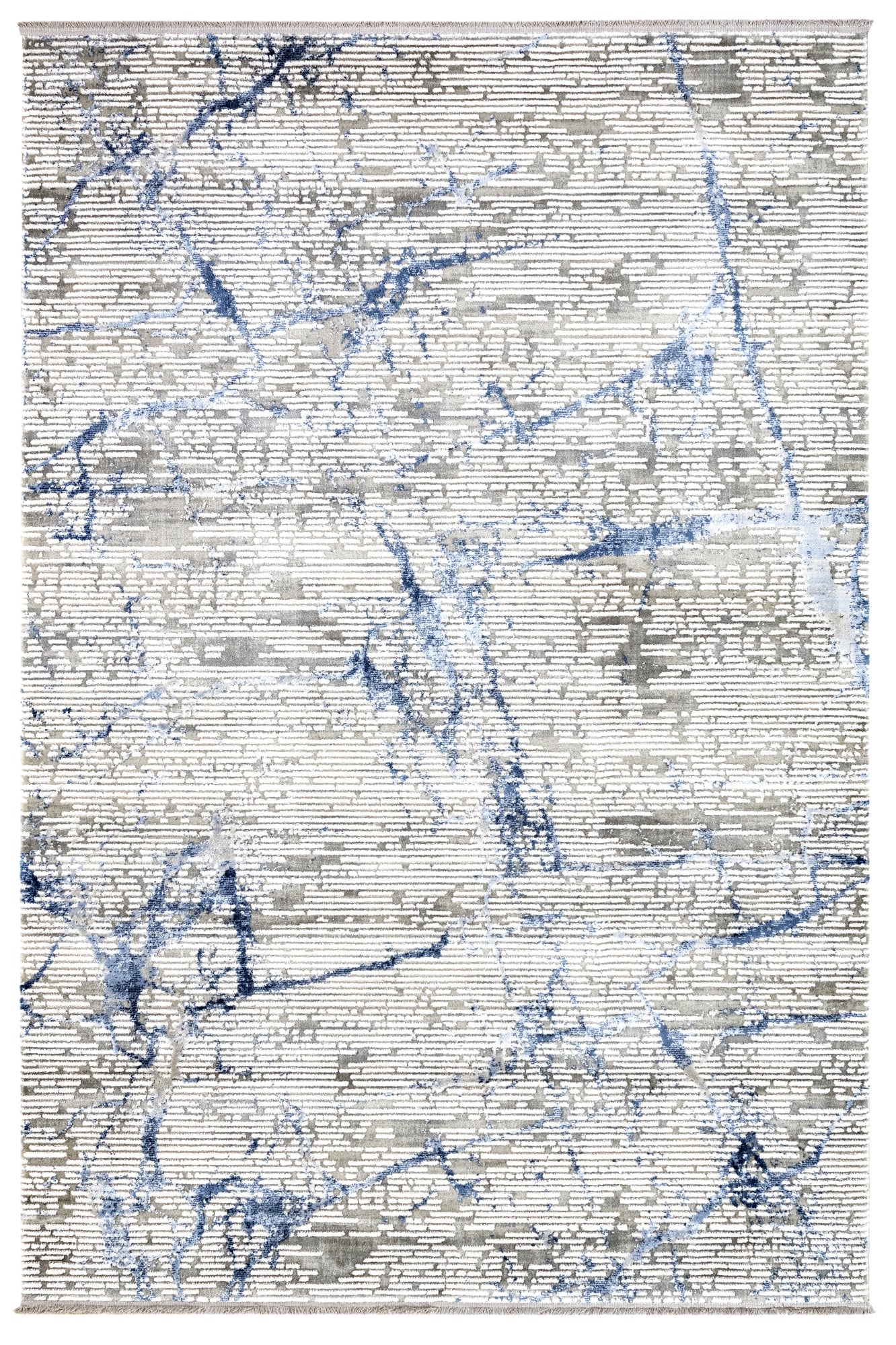 Beyaz Krem Abstract Dokulu Halı - Toz Vermez