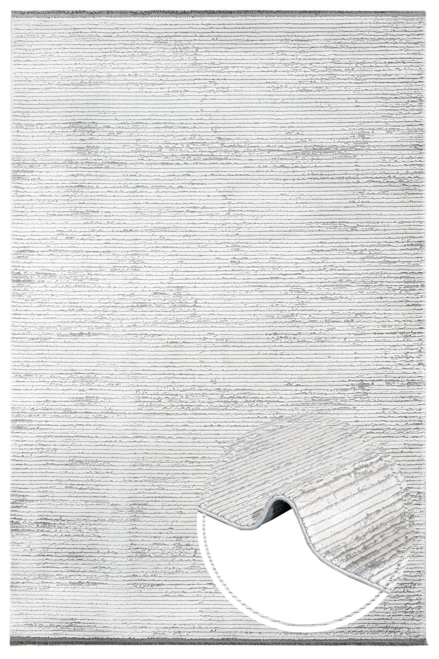 Beyaz Gri Dokulu Düz Halı - Toz Vermez