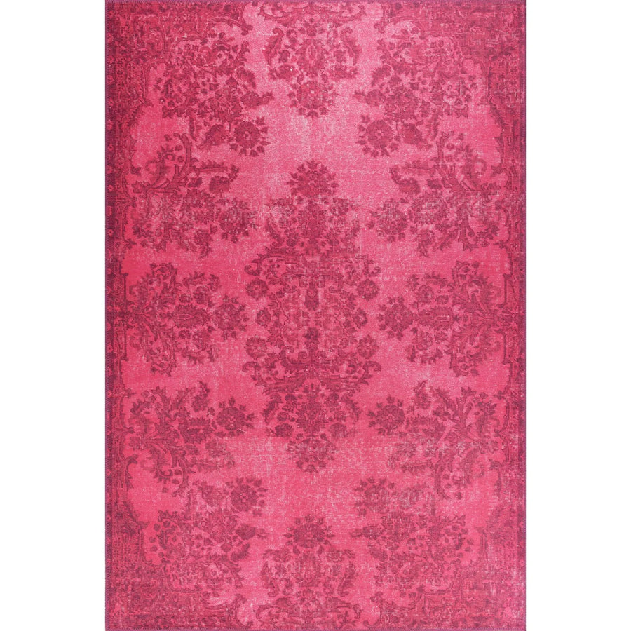 Eskitme Pembe Çiçek Desenli Dijital Baskı Halı – Oturma odası kullanımı
