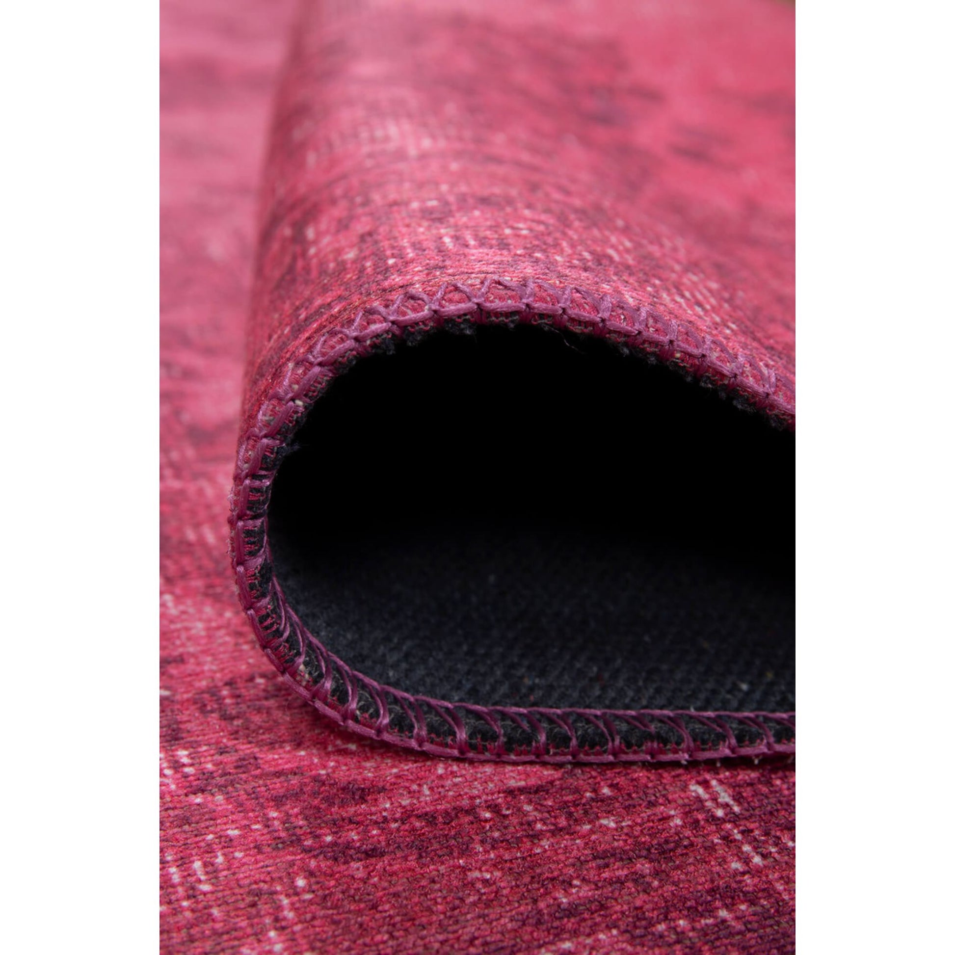 Plymouth Fuşya Eskitme Pamuk Dijital Baskı Dekoratif Halı Artloop